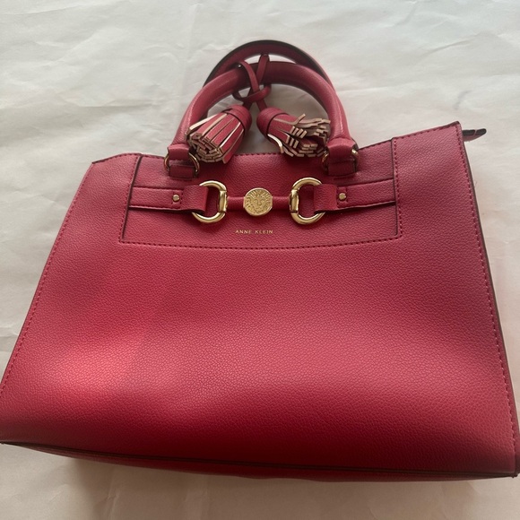 Anne Klein Pink Satchel with Gold-Tone Hardware - Picture 1 of 9